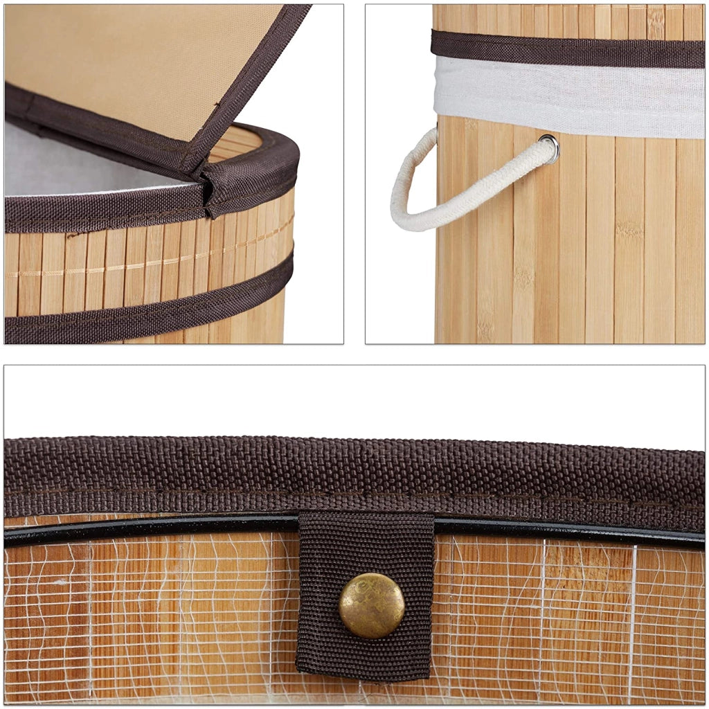 Cesto portabiancheria rotondo con coperchio 63 cm bambù naturale 13_0000819_5