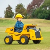 Camion Giocattolo Licenza Caterpillar con Telecomando, Fari, Secchio e Pala, 110x70.5x61.5 cm, Giallo