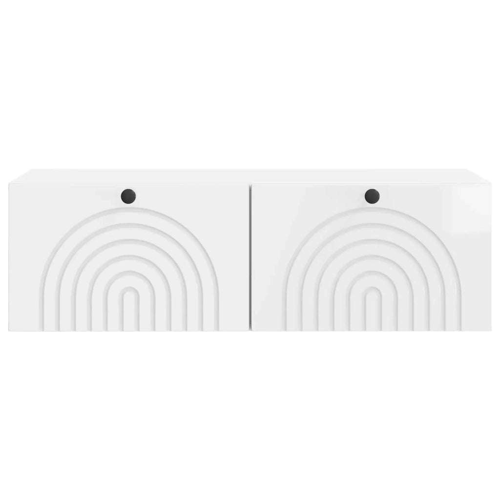 Mobile Porta TV da Muro Bianco Lucido 98 x 41 x 30 cm 898189