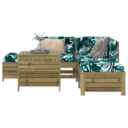 Set Divani da Giardino 6 pz in Legno Impregnato di Pino 3250707