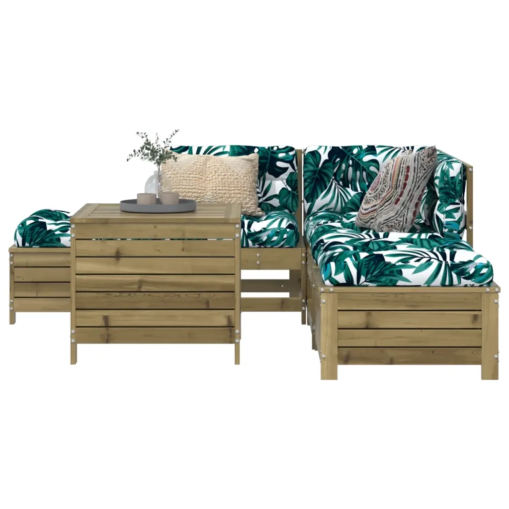 Set Divani da Giardino 6 pz in Legno Impregnato di Pino 3250707