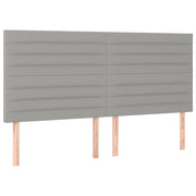 Testiera | Testata Grigio Chiaro 200x5x118/128 cm Tessuto