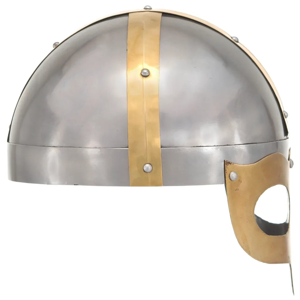 Elmo da Vichingo Antico Replica LARP Argento in Acciaio CFW5043197