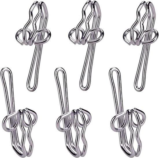 Fisselli per tende, metallo, 30 pezzi, testa per tende, cintura, fisselli per tende