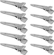 Set di 10 spille per capelli, spille per capelli, clip per capelli, clip per capelli da barbiere, clip alligatore, spille per capelli metalliche, clip per capelli femminili, kit per capelli DIY per bambine (5,5/4,5 cm) (argento)