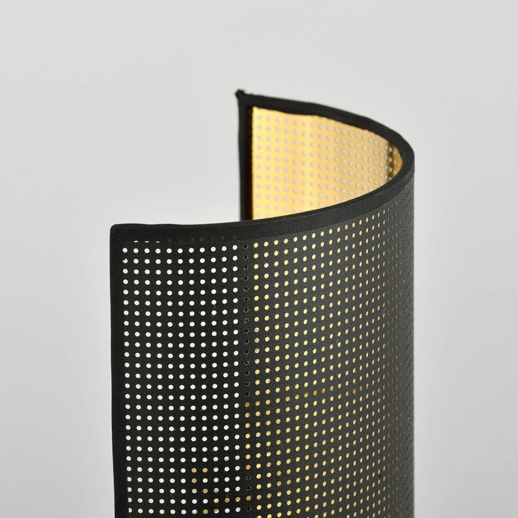 Applique ASTON in acciaio nero con dettagli oro