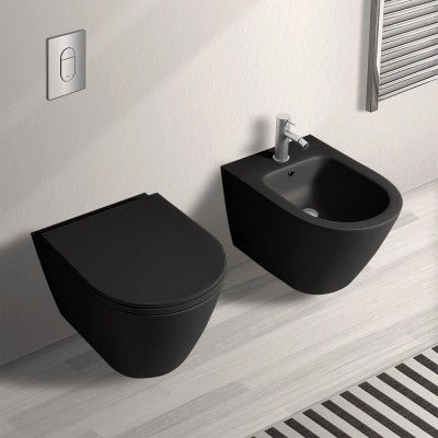 Copriwater slim softclose nero opaco originale serie Feeling