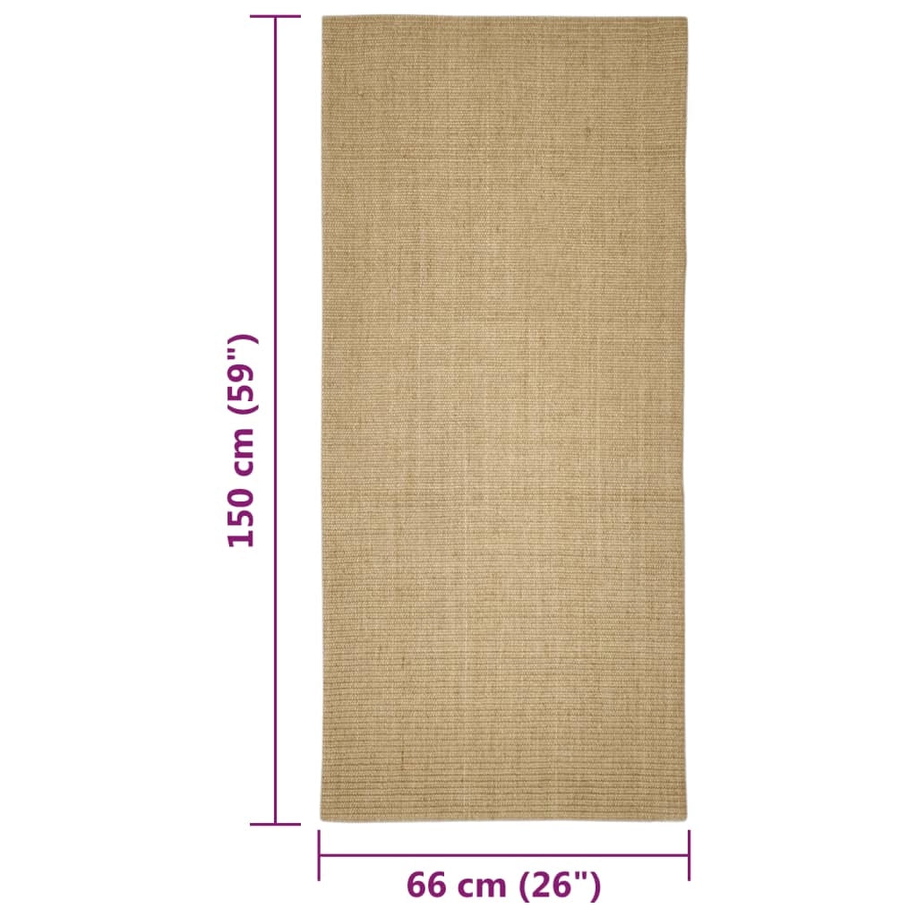 Tappetino tiragraffi in sisal per gatti 66 x 150 cm marrone chiaro 02_0045542