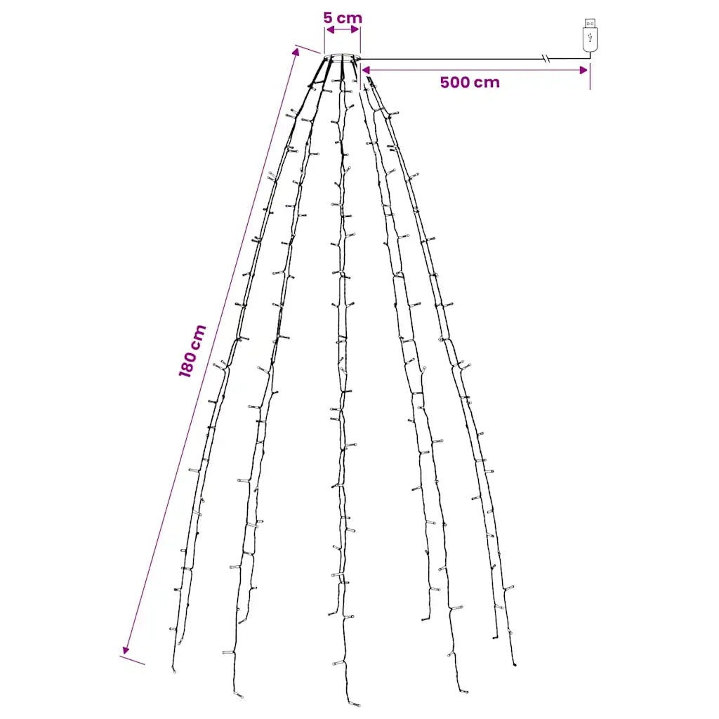 Luci per Albero di Natale con 180 LED 180 cm 50699