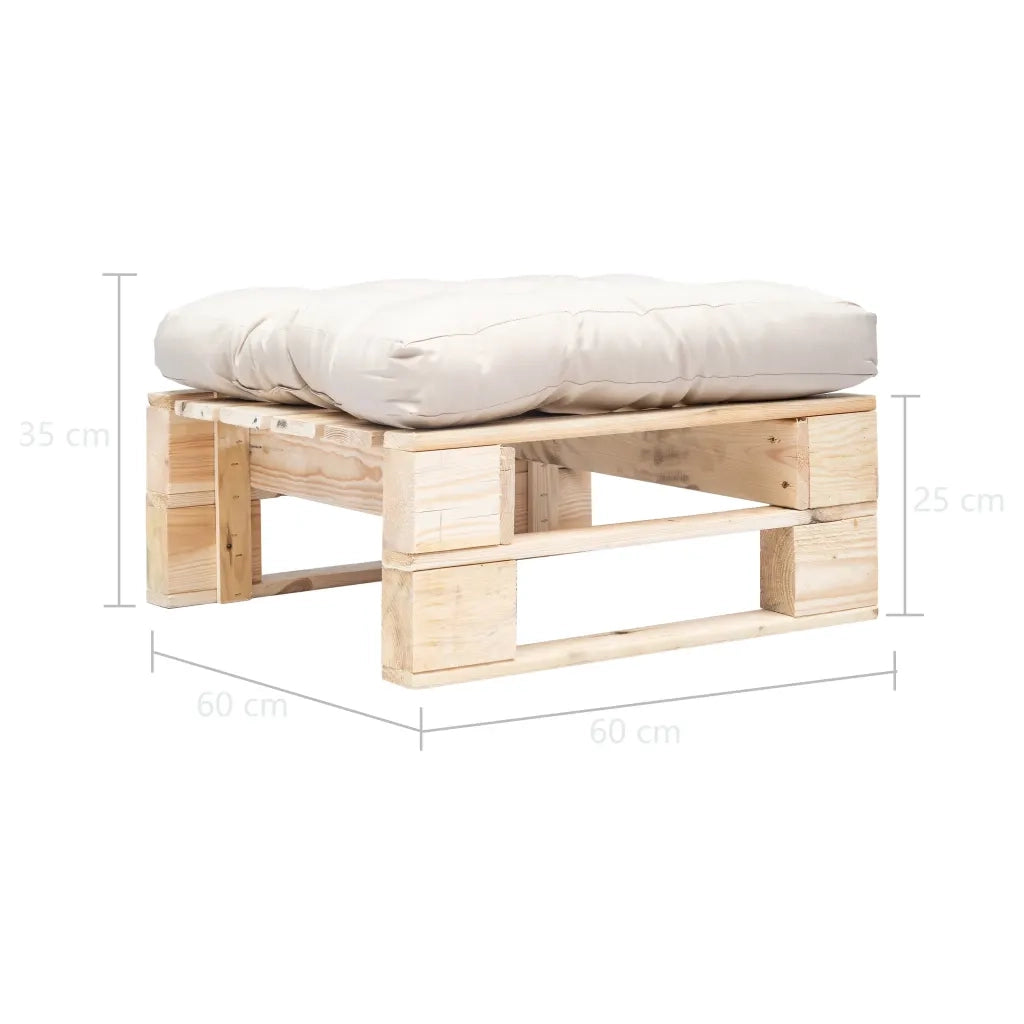 Ottomana da Giardino Pallet con Cuscino Sabbia Legno Naturale CFW2596528