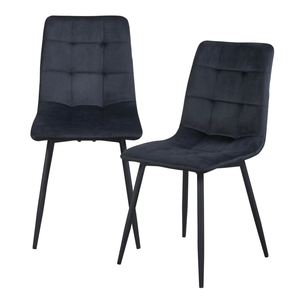 Set di 2 sedie da pranzo/soggiorno/cucina dal design moderno con gambe arrotondate 89 x 44 x 45 cm nero 03_0009631