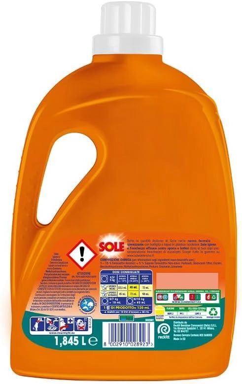 SOLE SET 5 CONFEZIONI DETERSIVO LIQUIDO PER UN TOTALE DI 205 LAVAGGI IGIENE & FRESCHEZZA