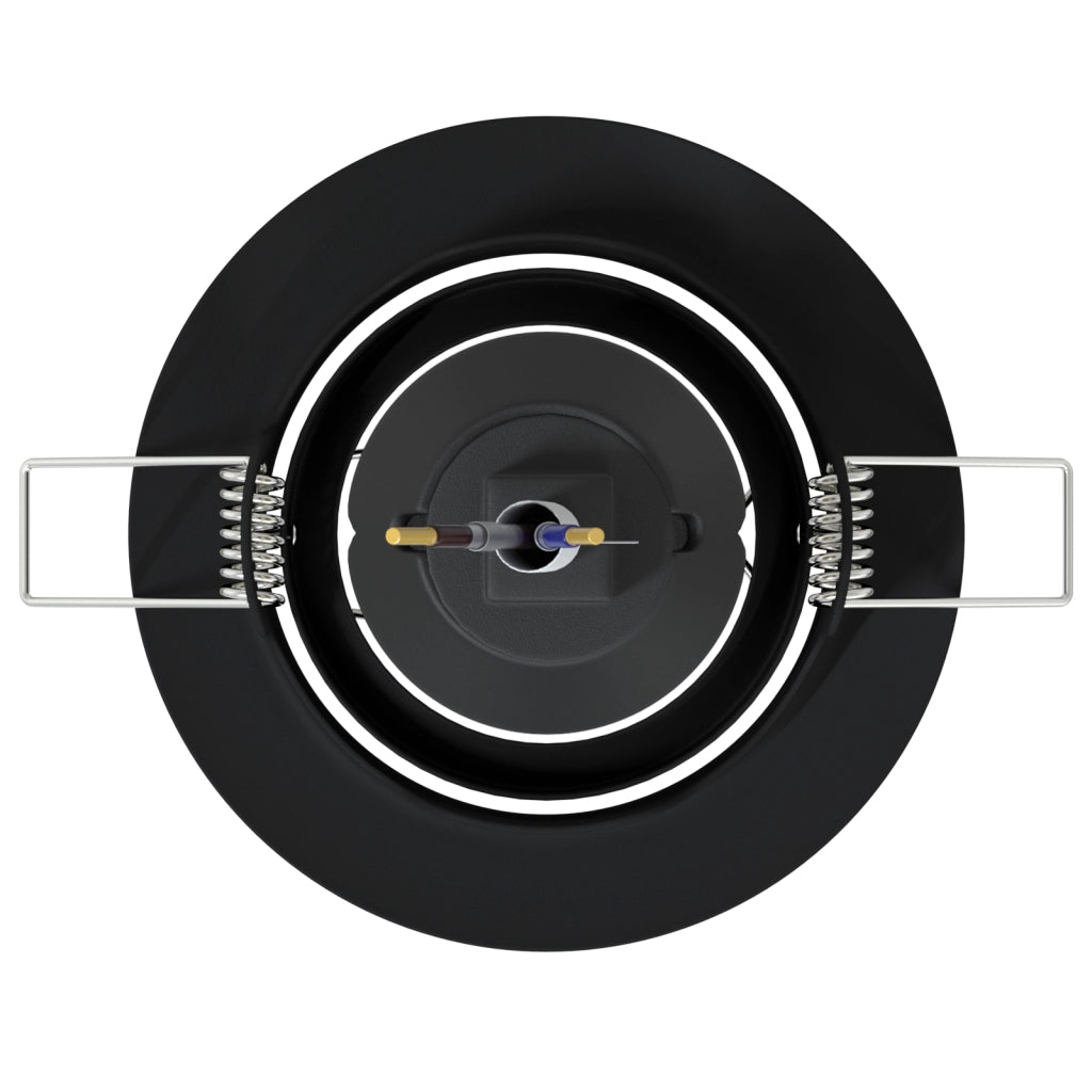 Luci Incassate 24 pz Rotonde GU10 Nere Ã˜90 mm Acciaio