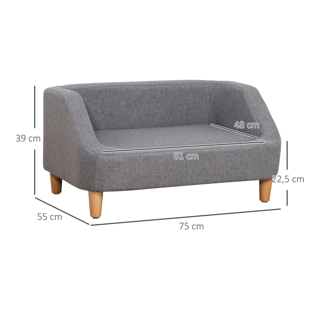 Cuccia per cani stile scandinavo ¨C zephmum ¨C 75x55x39 cm grigio tessuto legno