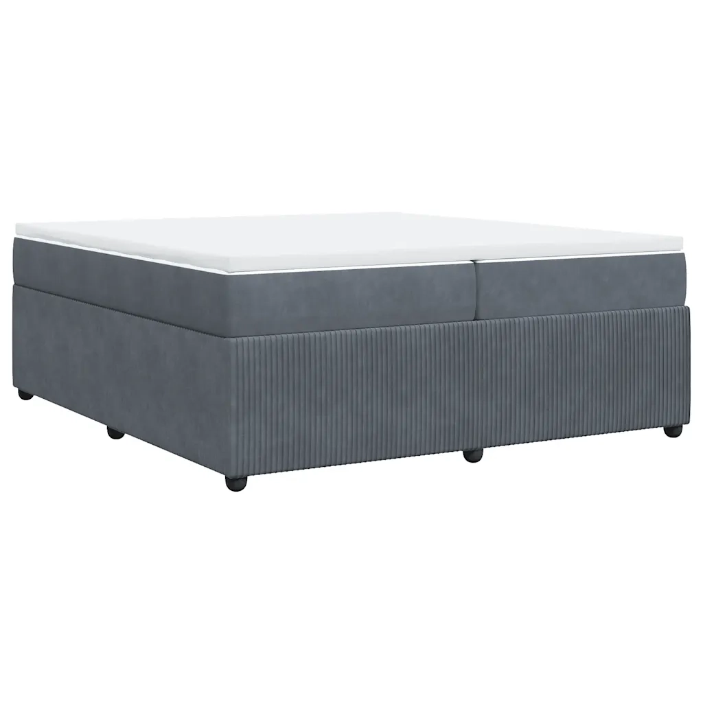 Giroletto a Molle con Materasso Grigio Scuro 200x200 cm Velluto 3285663
