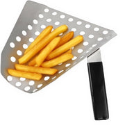 Scoiante per Popcorn in Acciaio Inossidabile - Progettata con Holes - Per Snack e Dolci - Manico Rimovibile - 192x190x120mm - Cucchiaio per Frittura