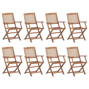 Sedie da Giardino Pieghevoli 8 pz in Legno Massello di Acacia cod mxl 10321