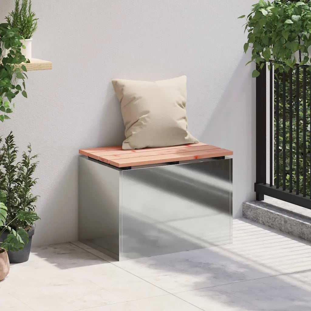 Panchina da giardino Argento 60 x 40 x 43 cm Acciaio zincato 874896