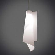 Lampadario a sospensione in Polilux VELA Bianco diametro 19 x h49 cm