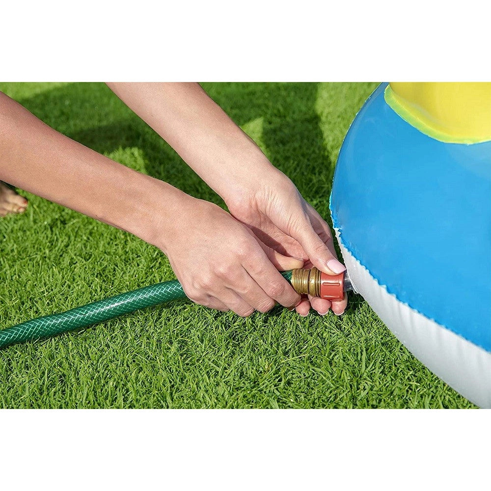 Trade Shop - Piscina Per Bambini Arcobaleno 2 Anni+ Gonfiabile 257x145x91cm Con Scivolo 53092 -