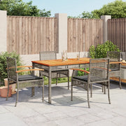 Set da Pranzo da Giardino 5 pz con Cuscini in Polyrattan Grigio 3213571