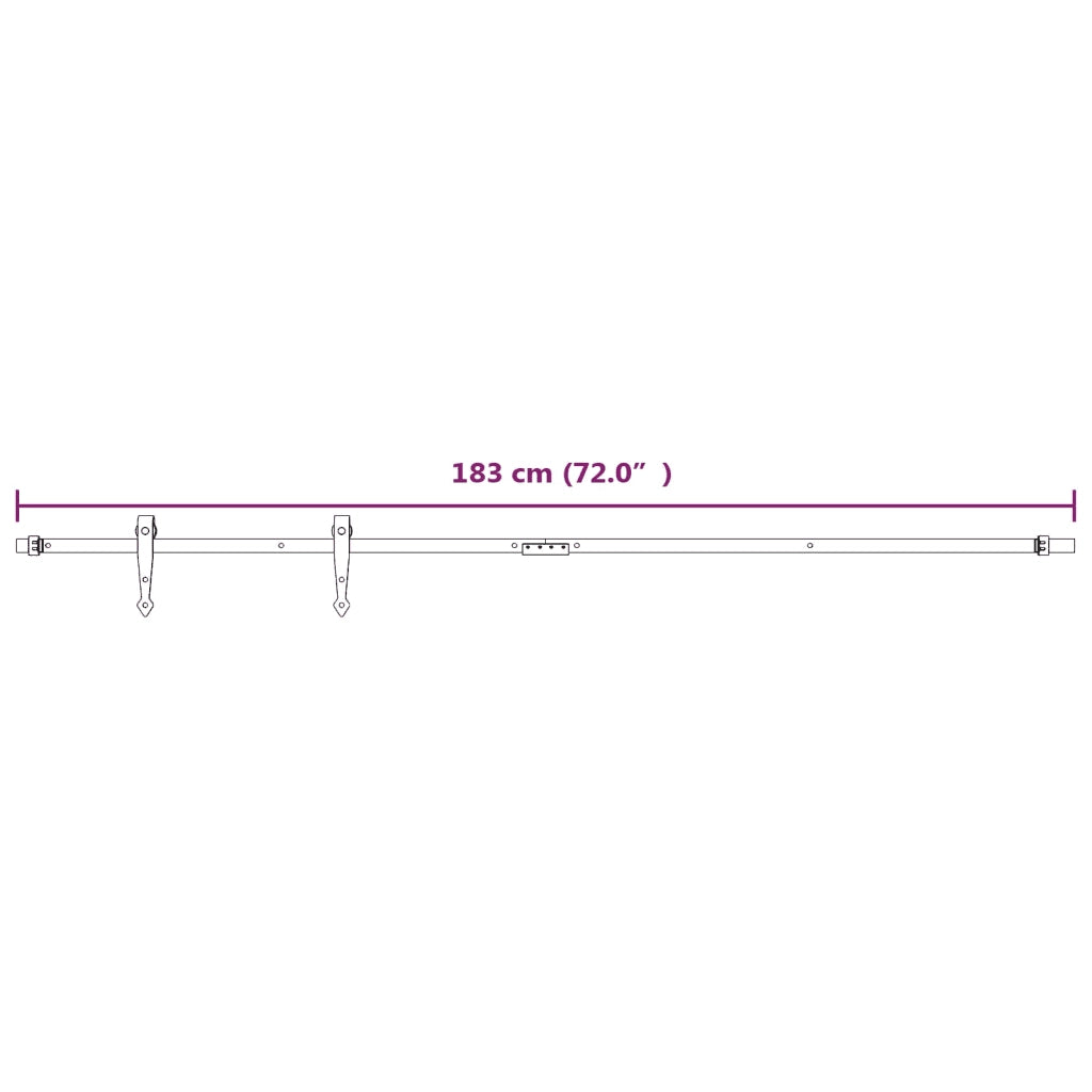 Kit Mini Anta Scorrevole in Acciaio al Carbonio Bianco 183 cm 151698