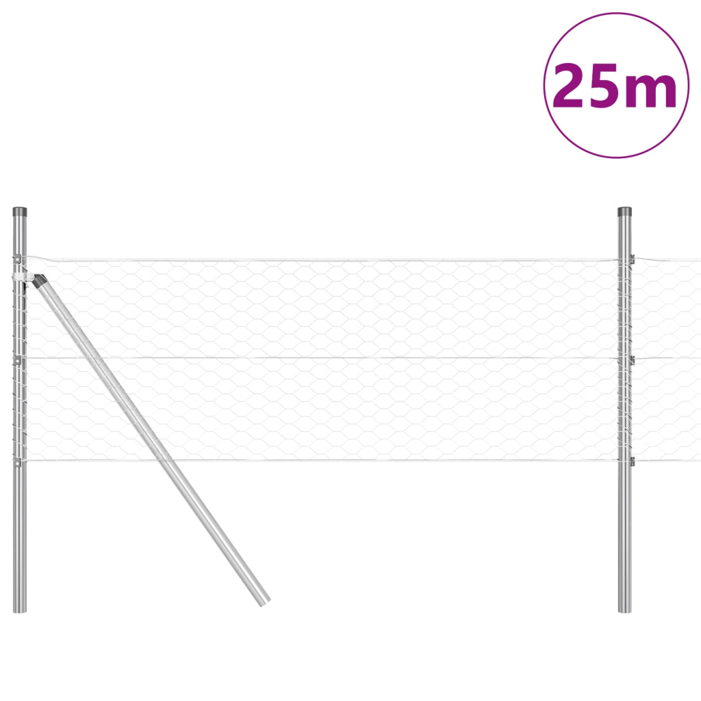Recinzione Esagonale  0.8x25 m Acciaio Zincato