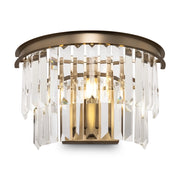 Applique Contemporanea Revero Metallo Ottone 1 Luce Diffusore Vetro