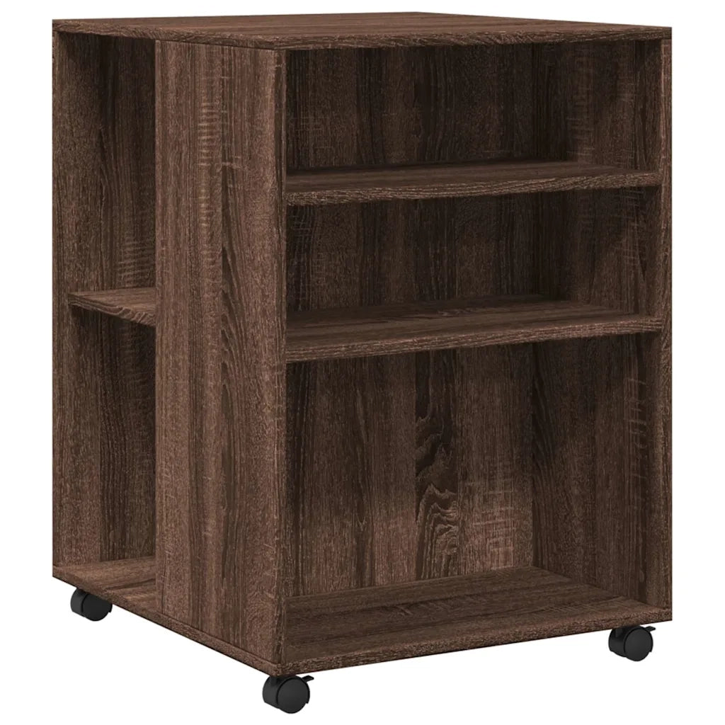 Tavolino con Ruote Rovere Marrone 55x60x78 cm in Truciolato 853161