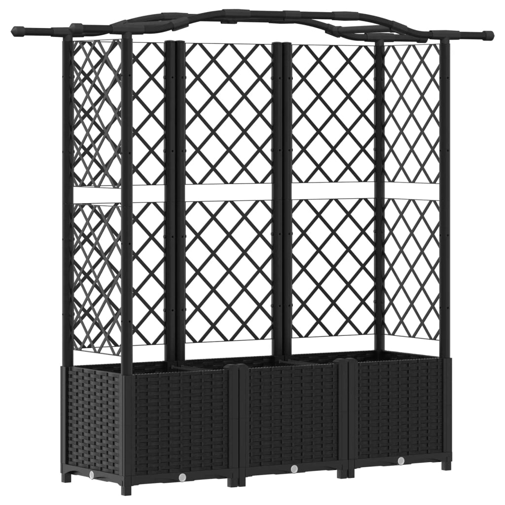 Letto Rialzato con Griglia e Tetto Nero 163 x 40 x 141 cm PP 42032537