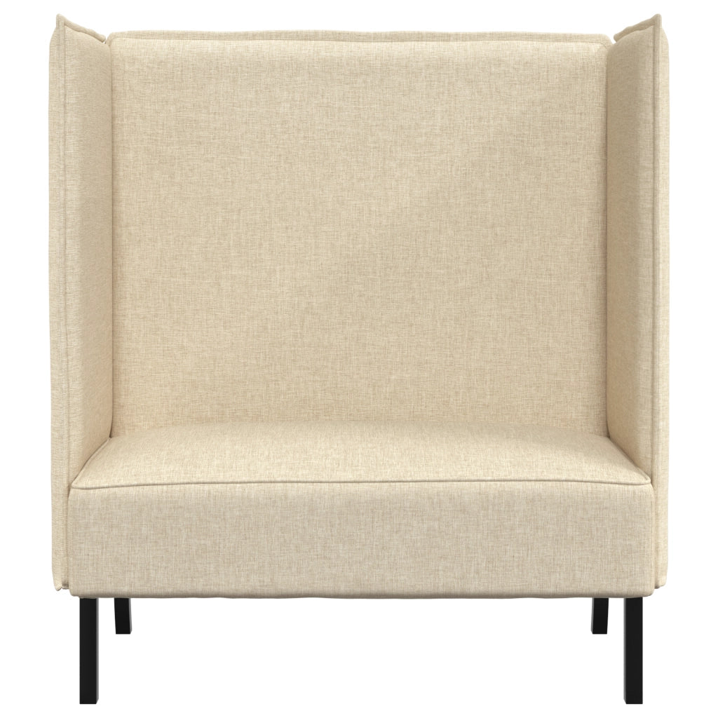 Divano Alto Schienale Panna 109x56x121 cm Tessuto