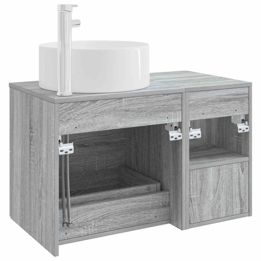 Set di mobili per il bagno 2 pcs Sonoma grigio 3403933