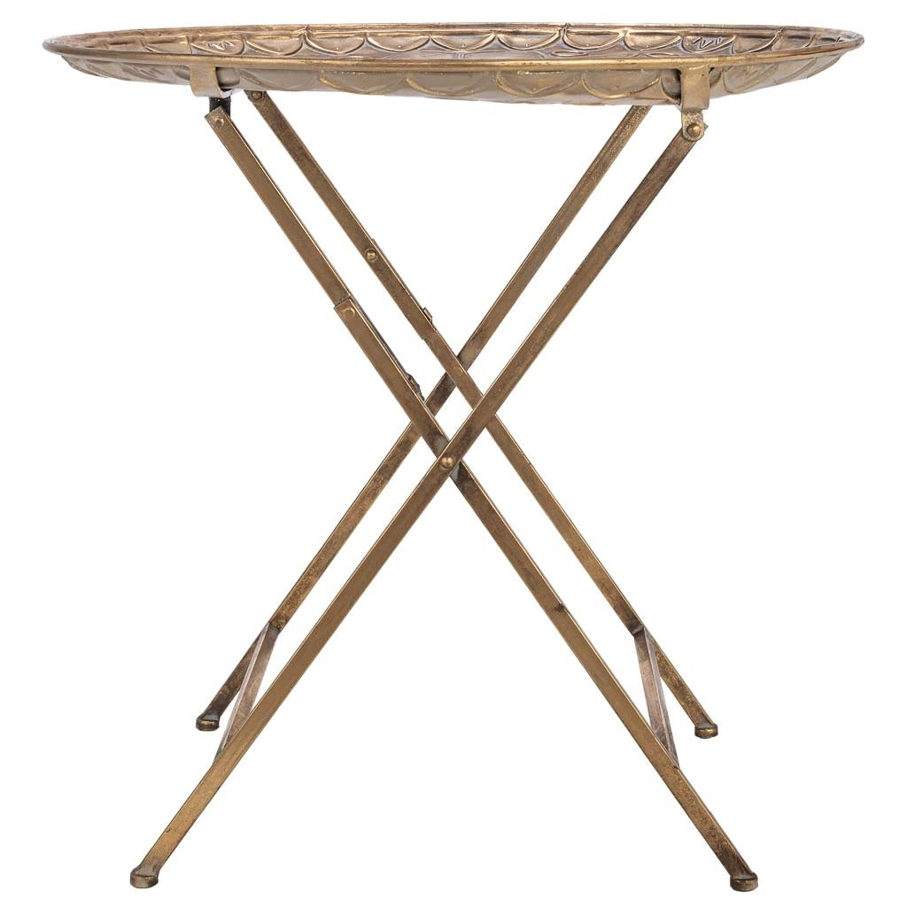 Tavolino in metallo dorato 65x65x62,5h cm
