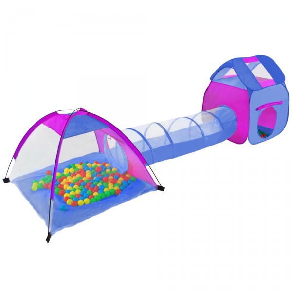 Tenda gioco per bambini con tunnel + 200 palloni + borsa per il trasporto 08_0000337