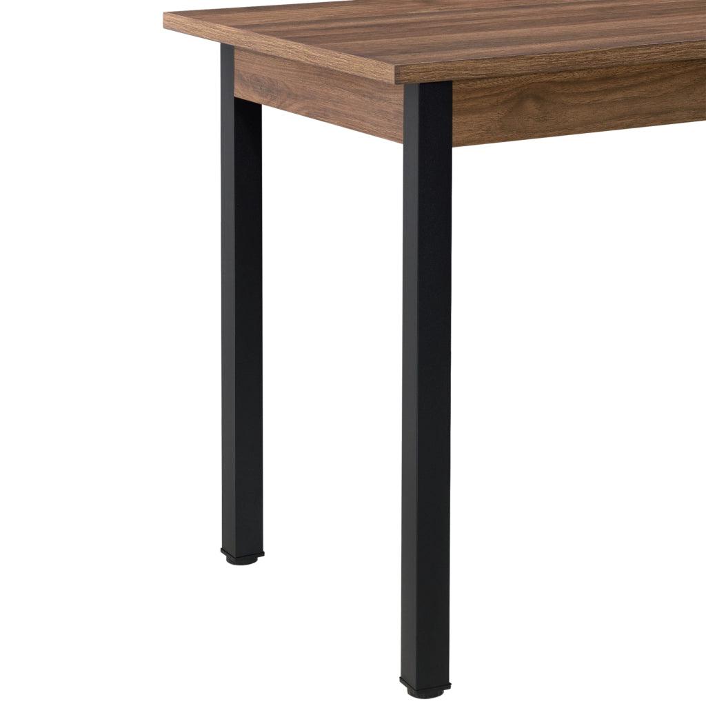 Tavolo da Pranzo Den Haag 120 x 60 cm Effetto Noce / Nero [en.casa]