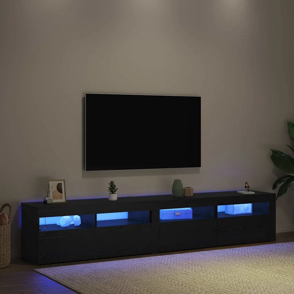 Mobile TV 2 pz-Mobile per TV-Credenza TV Rovere Nero 210 x 35 x 40 cm Legno multistrato