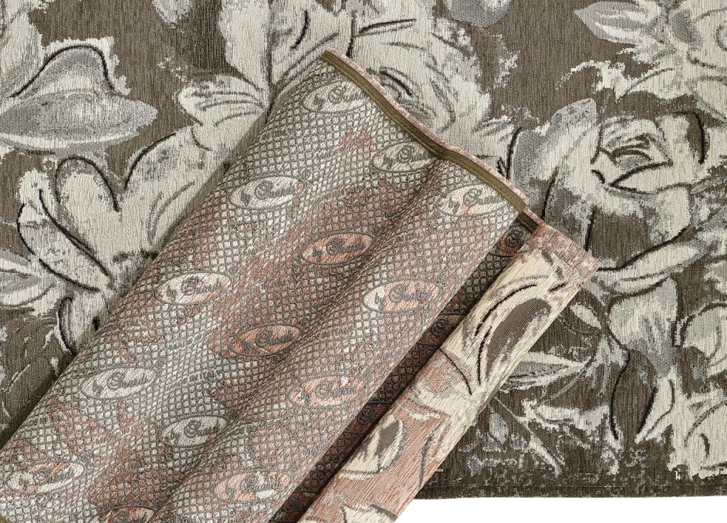 Tappeto Arredo Salotto Antiscivolo Scendiletto Camera Dis. Aster By Suardi - 65x110(Set 2) - Fango