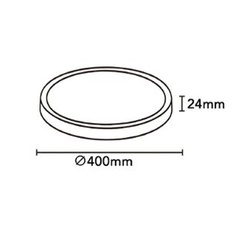 Trade Shop - Plafoniera A Led Slim 32w Ip40 Con Tecnologia Cct Da 6500k A 2700k Con Switch Lv400-3c - Bianco