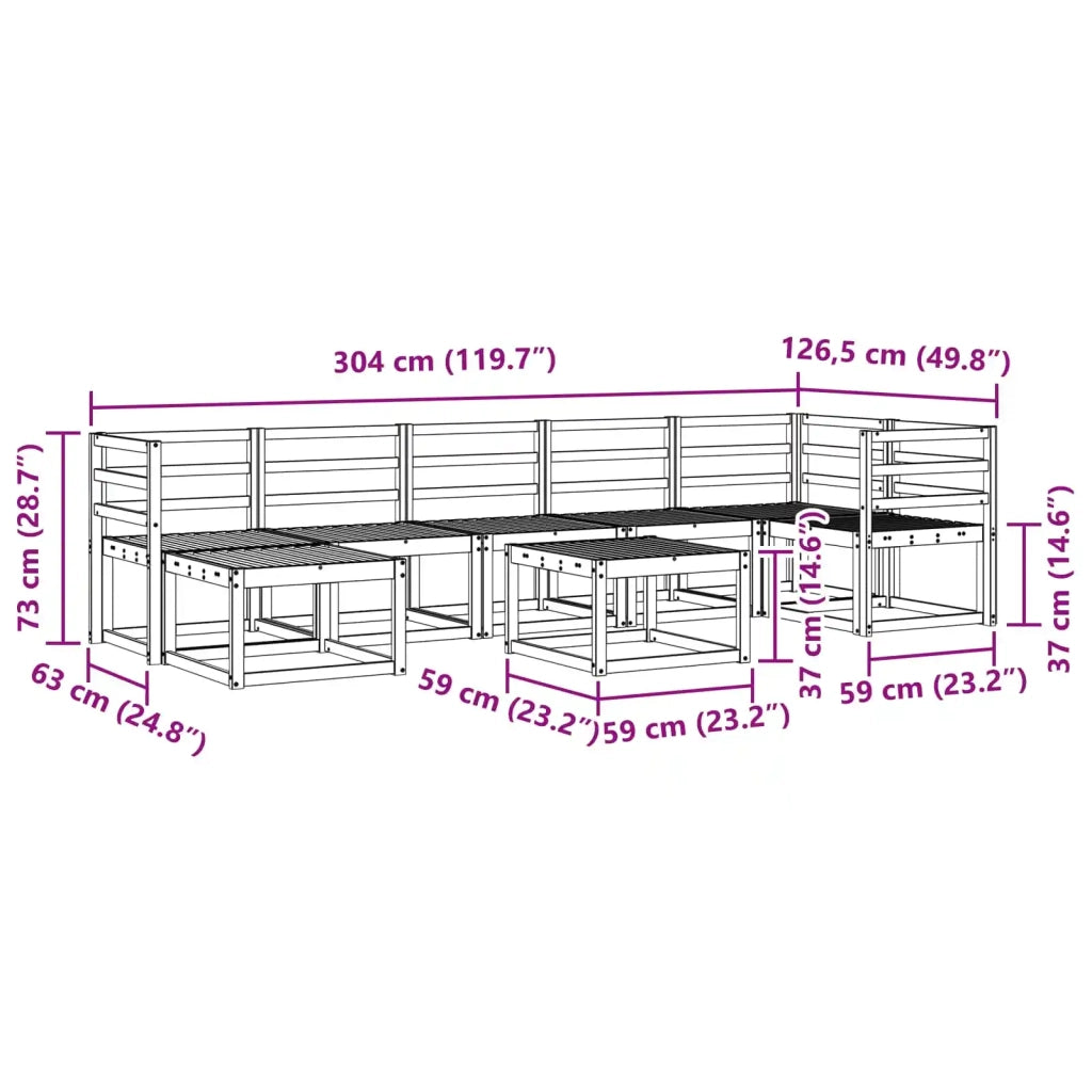 Set di divani da esterno 8 pcs Bianco Legno di Acacia Massello 3387963