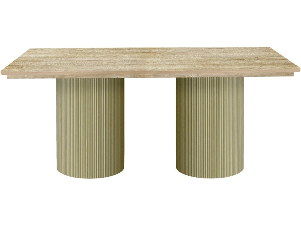 Tavolo da pranzo ovale in legno "Zénith" - 180 cm - 8 posti a sedere - Beige