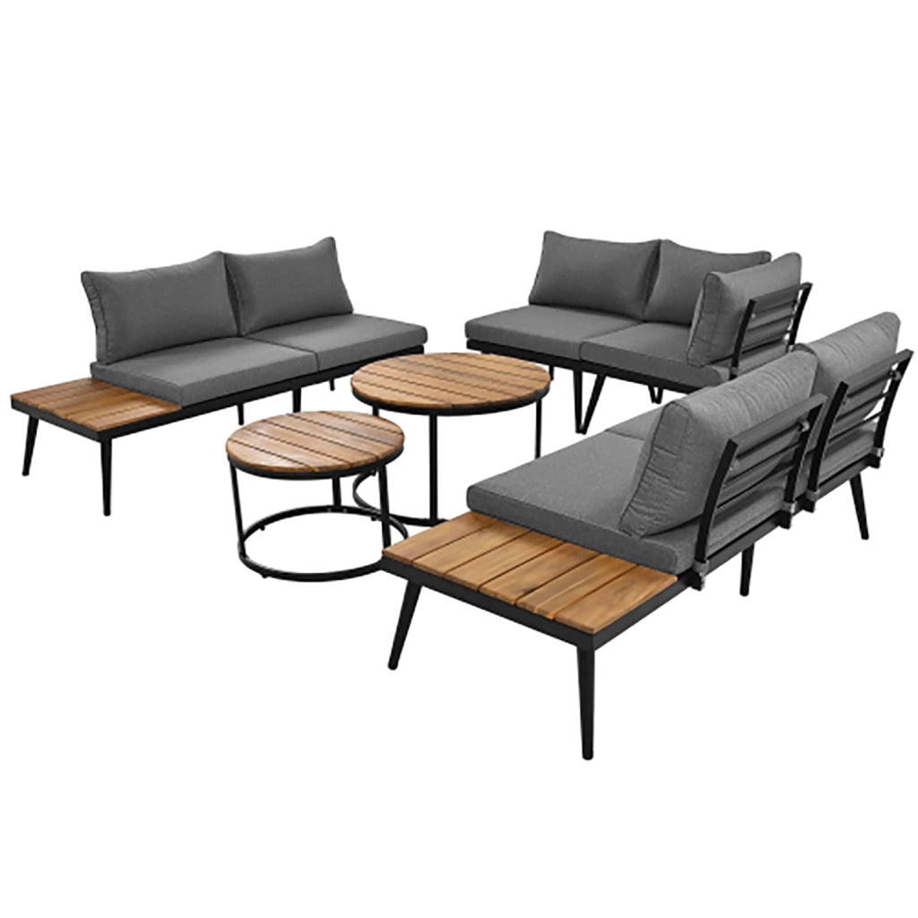 Set da giardino completo - Xylo - 4 pezzi, divano 1x2 posti, 2 sedie, 1 tavolo, grigio