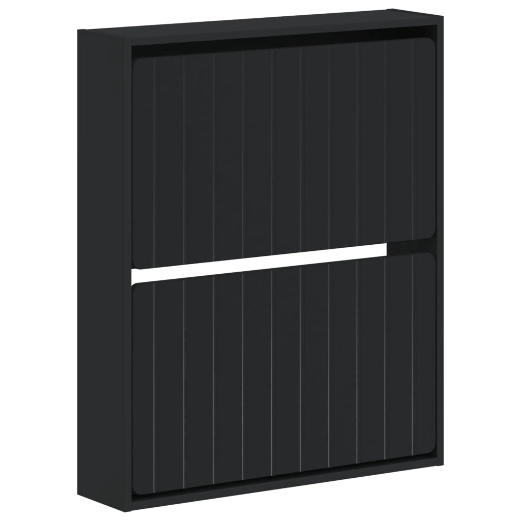 Mobiletto per Scarpe da Muro ZWOLLE 71 x 17 x 86 cm Nero 896416