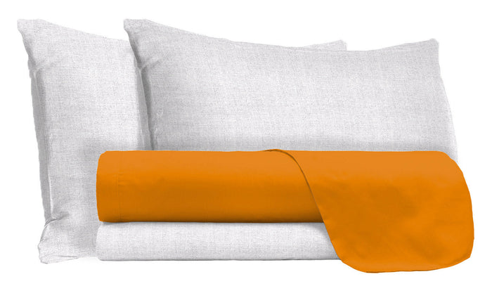 Set Lenzuola Singolo Sopra Sotto e Federe in Cotone Zucca