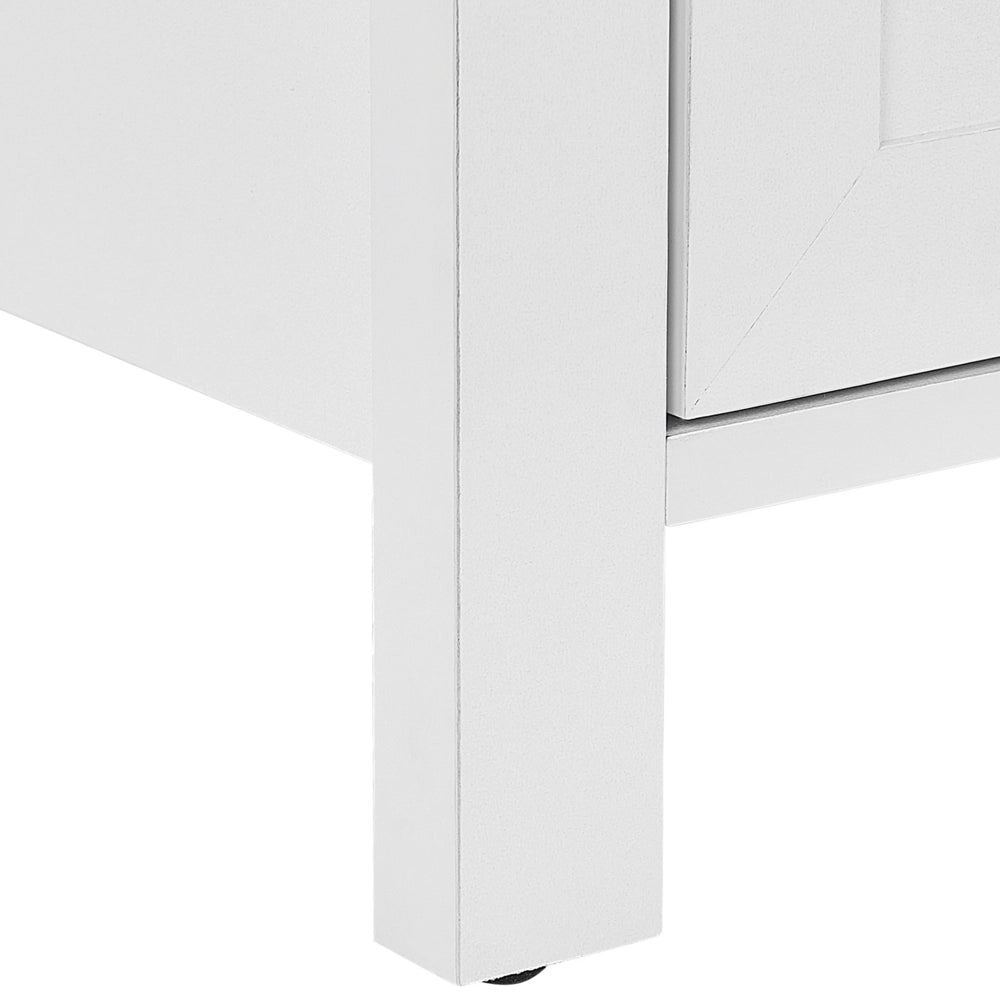 Mobile TV Bianco per TV Fino a 54ʺ Cassettiera Stile Rustico Scaffali Gestione Cavi Soggiorno