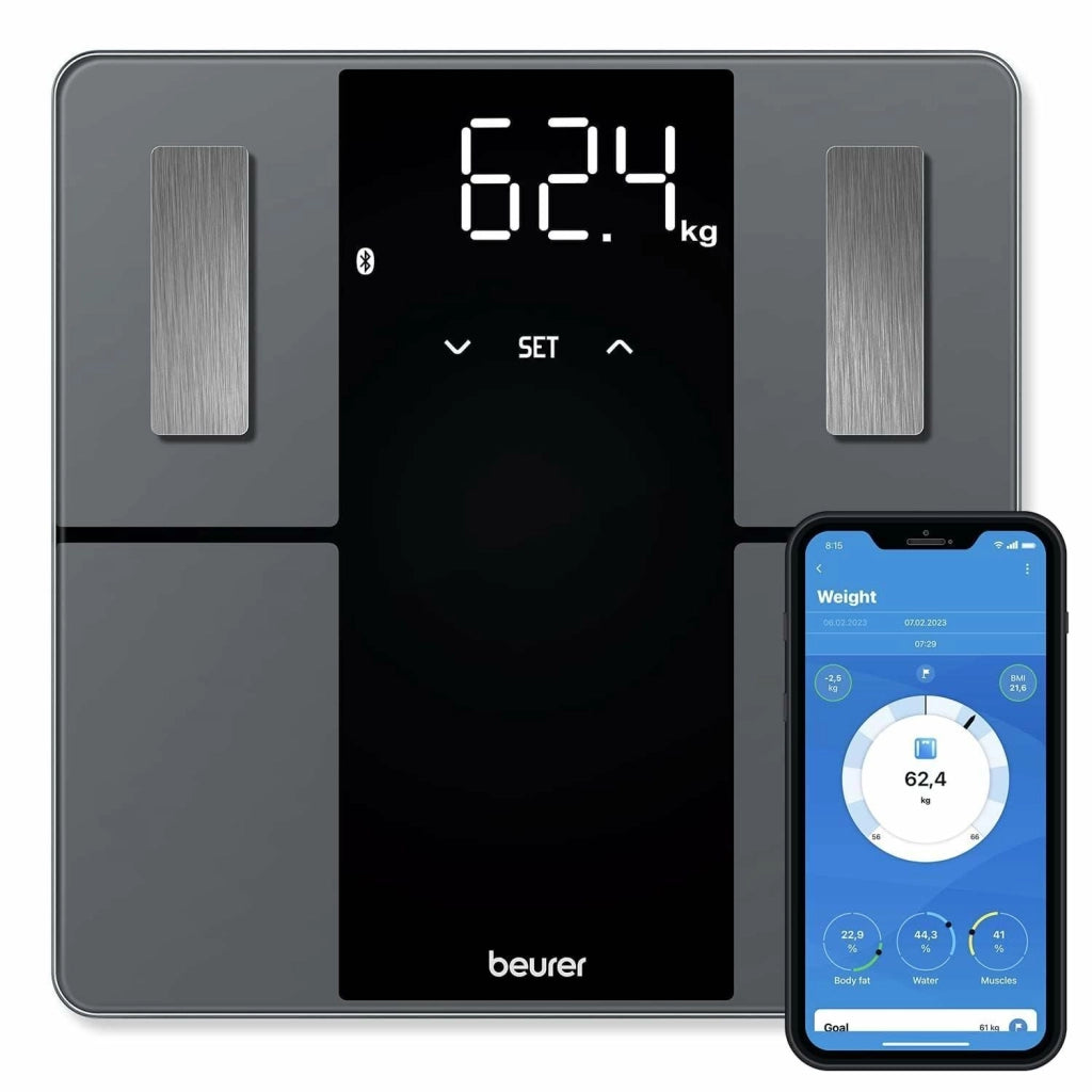 Beurer BF 500 BT Super Black Edition Bilancia Diagnostica Elegante con Funzione Bluetooth