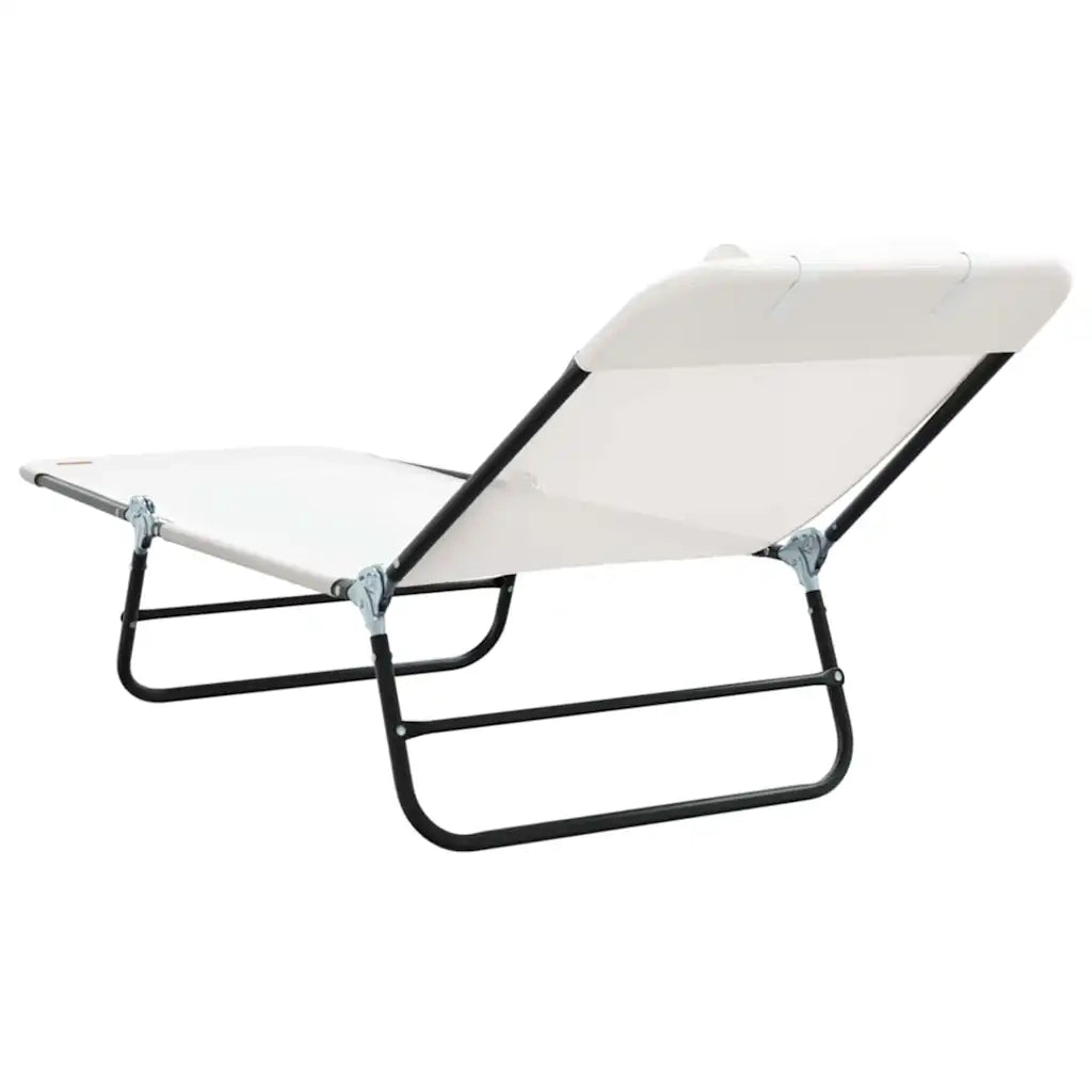 Lettino prendisole pieghevole 2 pcs Crema 182 x 55 x 85,5 cm 42003157