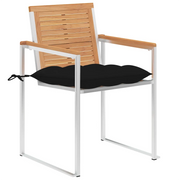 Sedie da Giardino con Cuscini 8 pz in Legno Massello di Teak 3078630