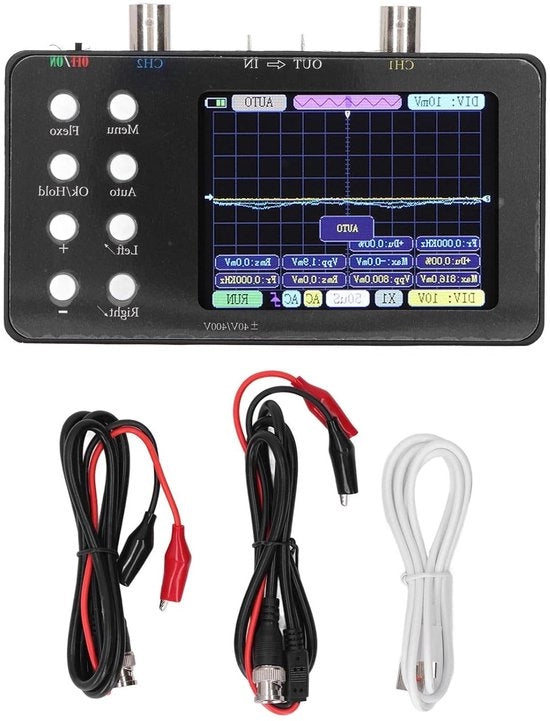 Oscilloscopi Digitale Portatile a 2 canali con Generatore di Segnale 2 MHz di larghezza di banda 50 MS di risoluzione 32 pollici LCD con illuminazione retroilluminata del display Forma d'onda riducibile a compressione Automatico