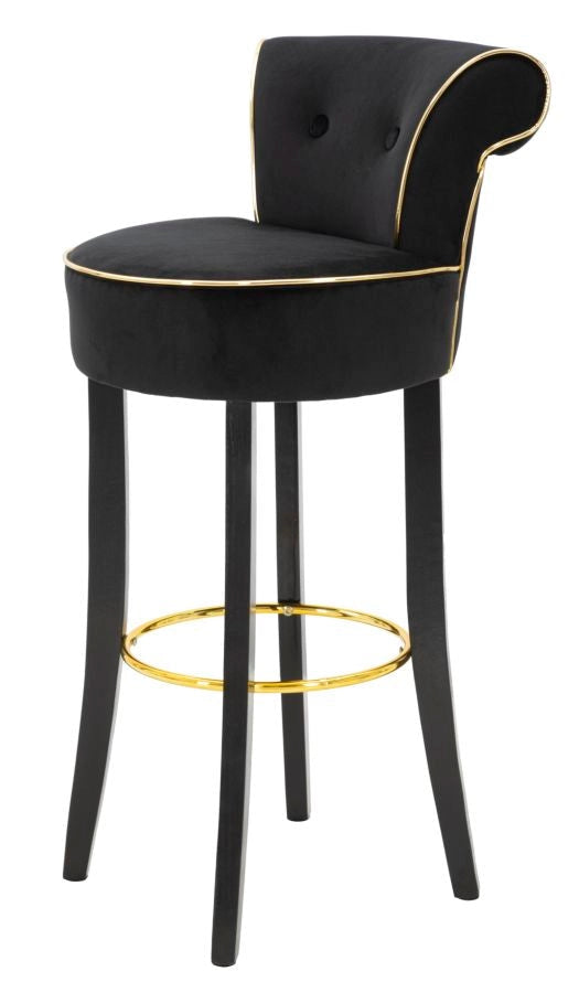Sgabello Bar Luxy Nero 46x48x96 cm in Legno e Plastica