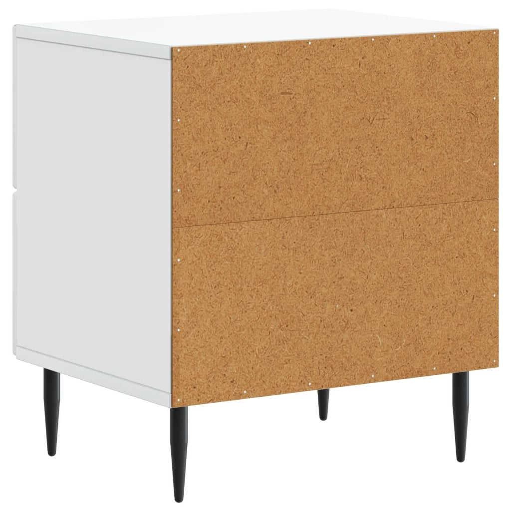 Armadio da Notte con cassetto 2 pcs Bianco 43 x 34,5 x 47,5 cm